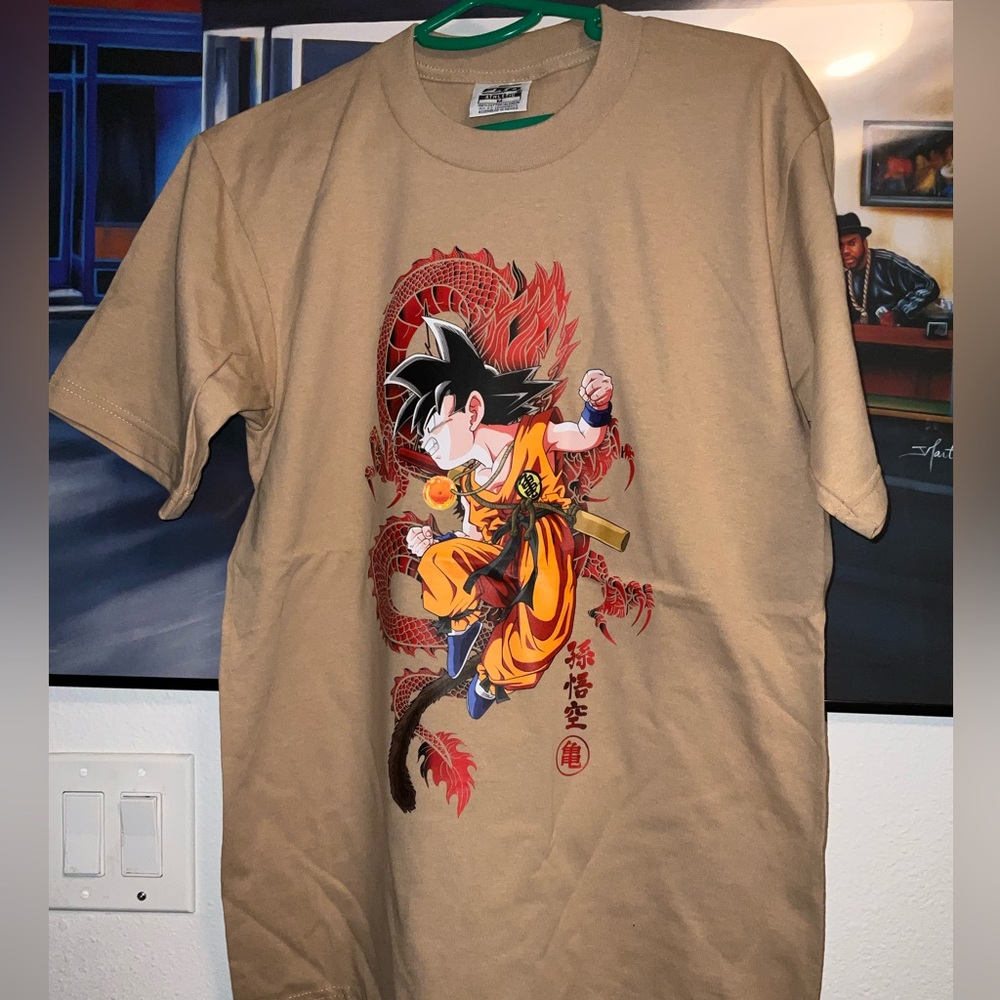 DRAGON BALL Z TAN GOKU CUSTOM T SHIRT MENS SIZE M-XL NEW